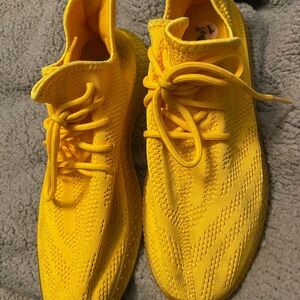 Vibrant Yellow Knit Sneakers